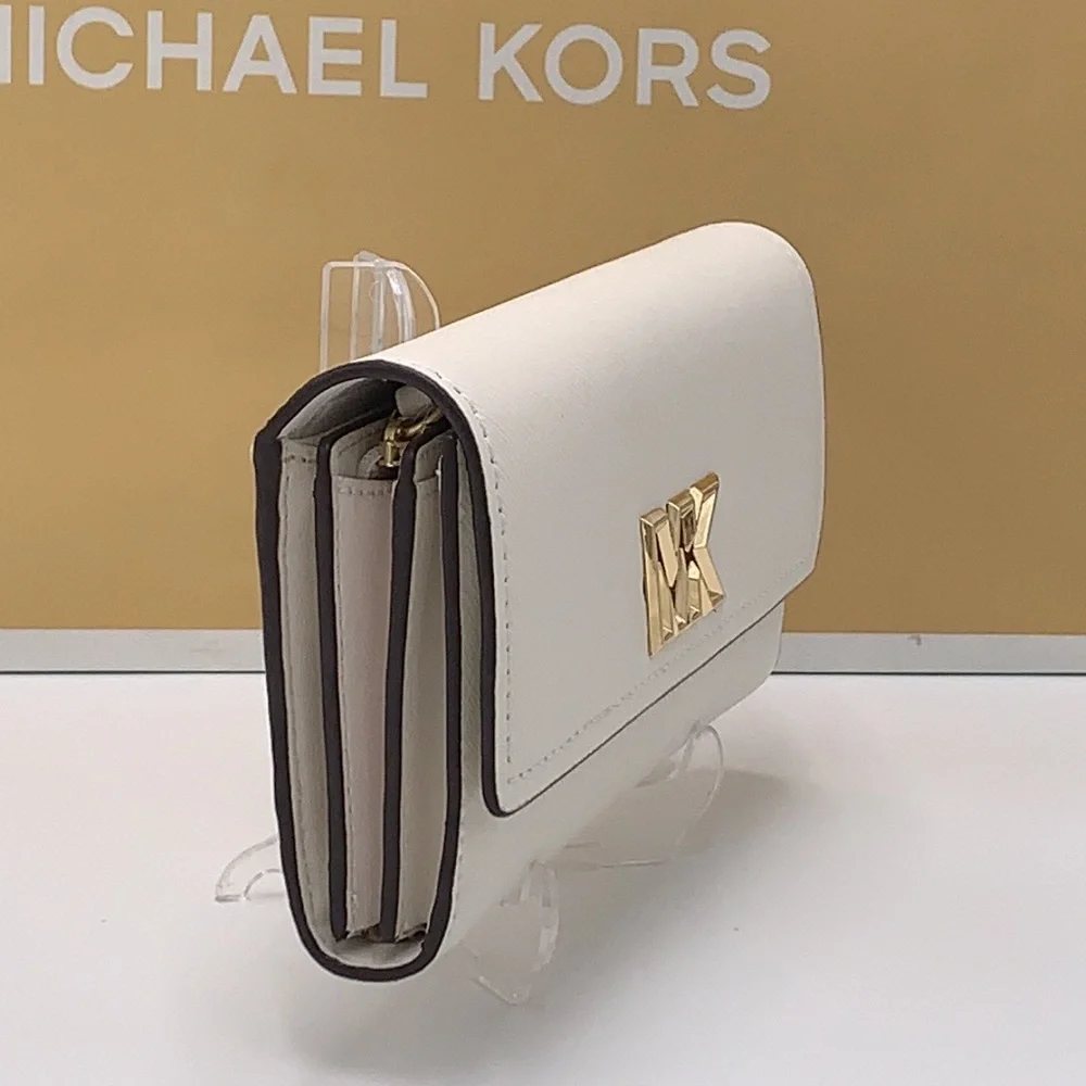 Brand New with Tag Michael Kors Large Mimi Bifold Wallet Color: Optic Wh…